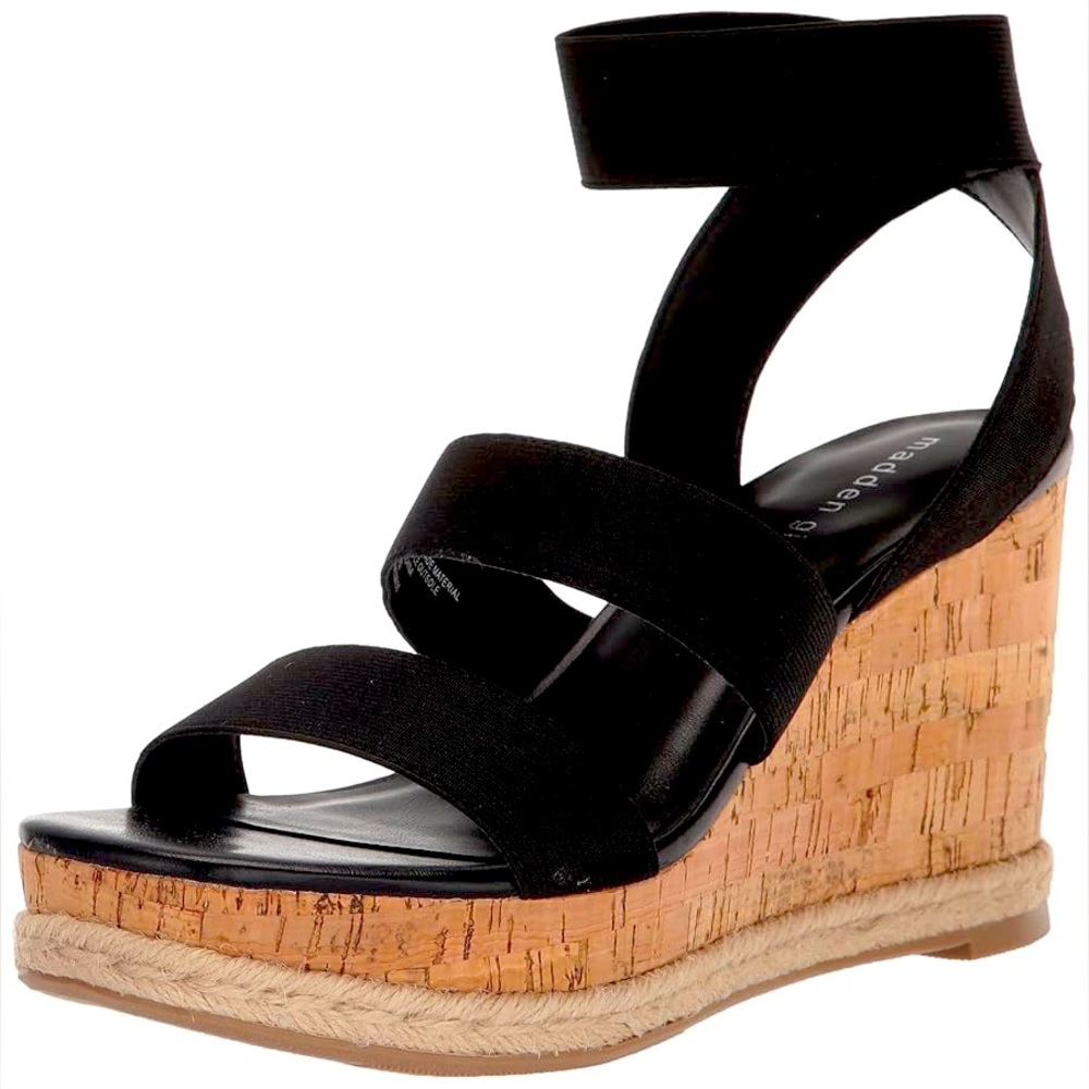Madden Girl Maranda Stretch Ankle-Strap Platform Wedge Sandals